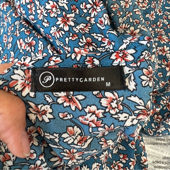 Pretty garden women’s blue floral Wrap maxi dress M m158-38 - Picture 4 of 4